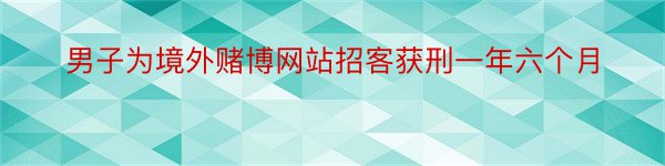 男子为境外赌博网站招客获刑一年六个月