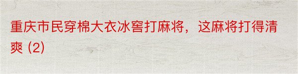 重庆市民穿棉大衣冰窖打麻将，这麻将打得清爽 (2)