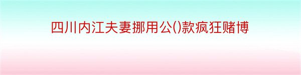 四川内江夫妻挪用公()款疯狂赌博